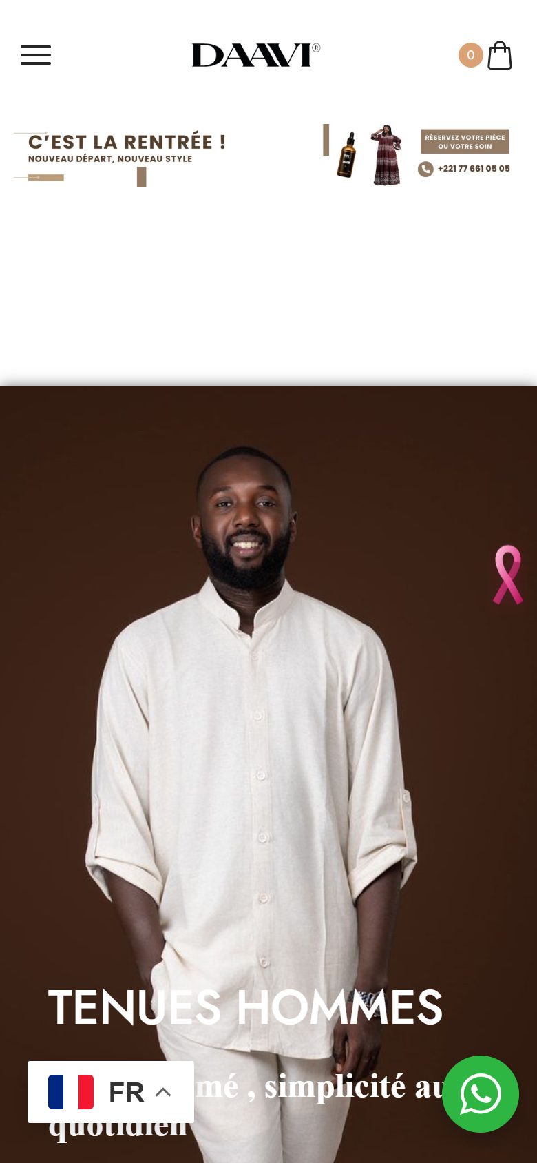 Le site Maison Daavi sur téléphone